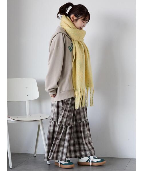 ehka sopo（エヘカソポ）の「ふわもこマフラー太フリンジネップ無地（ストール/ショール・レディース・ベージュ/ラベンダー/イエロー・F）」の11枚目の写真