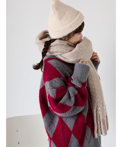 ehka sopo（エヘカソポ）の「ふわもこマフラー太フリンジネップ無地（ストール/ショール・レディース・ベージュ/ラベンダー/イエロー・F）」の13枚目の写真