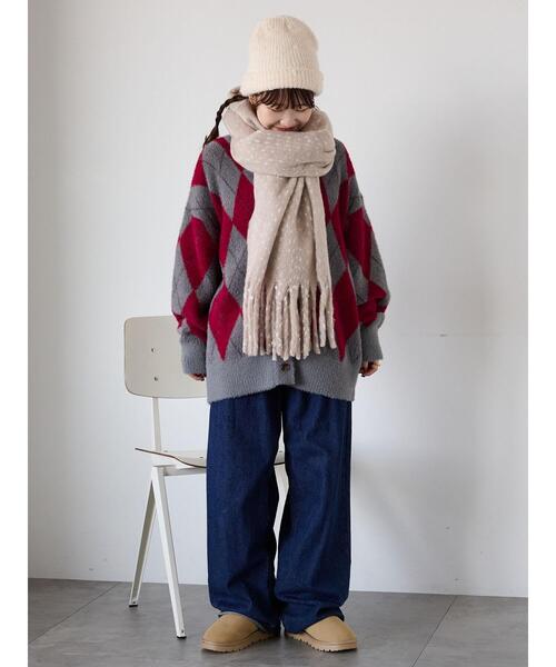 ehka sopo（エヘカソポ）の「ふわもこマフラー太フリンジネップ無地（ストール/ショール・レディース・ベージュ/ラベンダー/イエロー・F）」の14枚目の写真