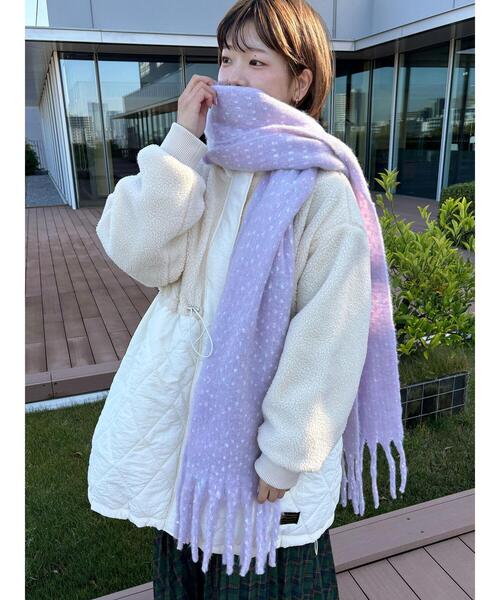 ehka sopo（エヘカソポ）の「ふわもこマフラー太フリンジネップ無地（ストール/ショール・レディース・ベージュ/ラベンダー/イエロー・F）」の16枚目の写真