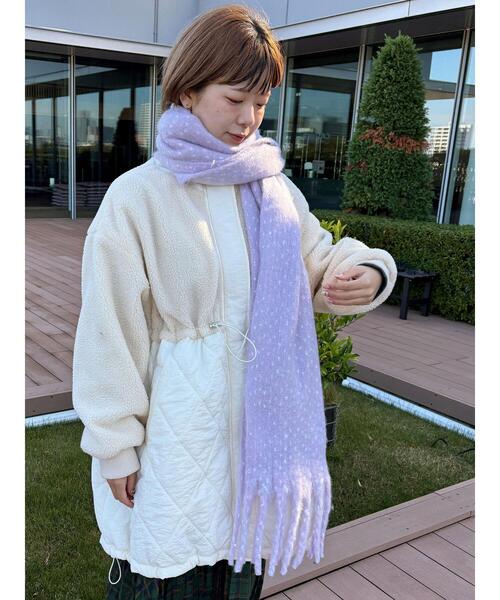 ehka sopo（エヘカソポ）の「ふわもこマフラー太フリンジネップ無地（ストール/ショール・レディース・ベージュ/ラベンダー/イエロー・F）」の18枚目の写真