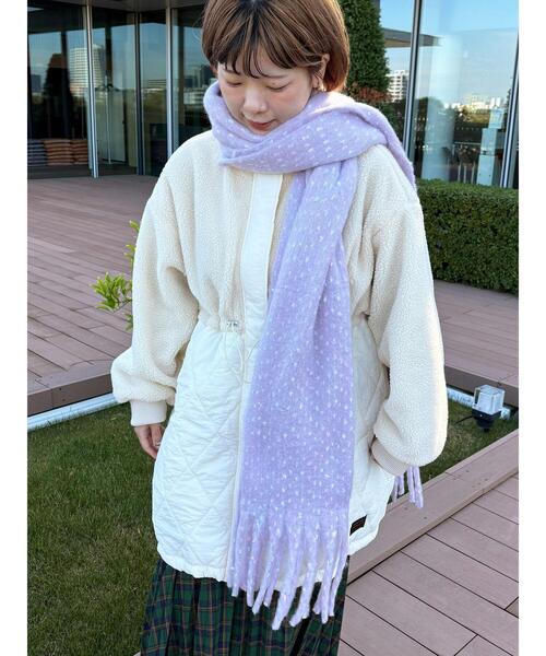 ehka sopo（エヘカソポ）の「ふわもこマフラー太フリンジネップ無地（ストール/ショール・レディース・ベージュ/ラベンダー/イエロー・F）」の19枚目の写真