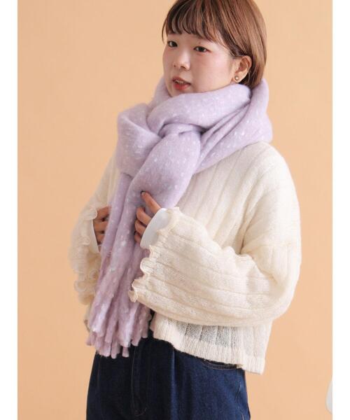 ehka sopo（エヘカソポ）の「ふわもこマフラー太フリンジネップ無地（ストール/ショール・レディース・ベージュ/ラベンダー/イエロー・F）」の21枚目の写真