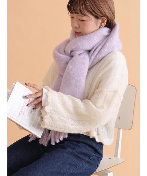 ehka sopo（エヘカソポ）の「ふわもこマフラー太フリンジネップ無地（ストール/ショール・レディース・ベージュ/ラベンダー/イエロー・F）」の22枚目の写真