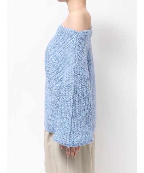 Ungrid（アングリッド）の「オフショルラメルーズニット（ニット/セーター・レディース・オレンジ/ライトグレー/ブルー・FREE）」の6枚目の写真