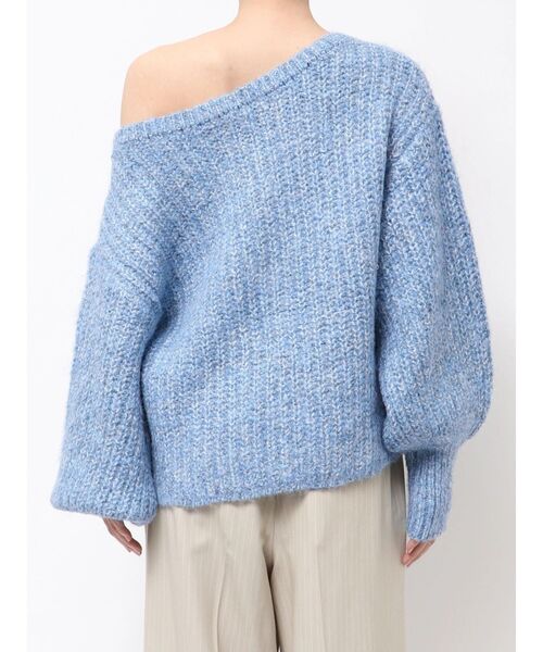 Ungrid（アングリッド）の「オフショルラメルーズニット（ニット/セーター・レディース・オレンジ/ライトグレー/ブルー・FREE）」の7枚目の写真