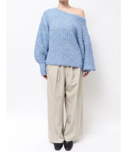 Ungrid（アングリッド）の「オフショルラメルーズニット（ニット/セーター・レディース・オレンジ/ライトグレー/ブルー・FREE）」の12枚目の写真