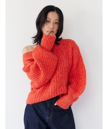 オフショルラメルーズニット