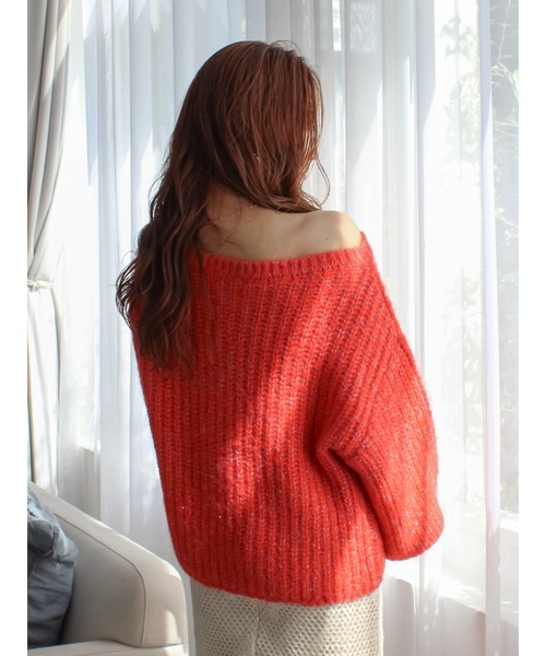 Ungrid（アングリッド）の「オフショルラメルーズニット（ニット/セーター・レディース・オレンジ/ライトグレー/ブルー・FREE）」の19枚目の写真