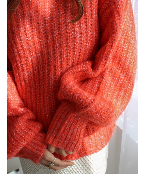 Ungrid（アングリッド）の「オフショルラメルーズニット（ニット/セーター・レディース・オレンジ/ライトグレー/ブルー・FREE）」の20枚目の写真