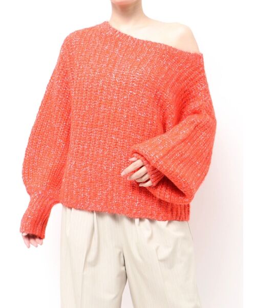 Ungrid（アングリッド）の「オフショルラメルーズニット（ニット/セーター・レディース・オレンジ/ライトグレー/ブルー・FREE）」の16枚目の写真