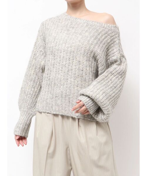 Ungrid（アングリッド）の「オフショルラメルーズニット（ニット/セーター・レディース・オレンジ/ライトグレー/ブルー・FREE）」の17枚目の写真