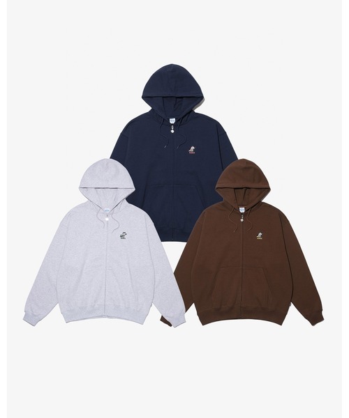 KEBOZ（ケボズ）の「YIK SWEAT FULL ZIP HOODIE（パーカー・メンズ・グレー/ネイビー/ブラウン・S/M/L/XL/2XL）」の8枚目の写真