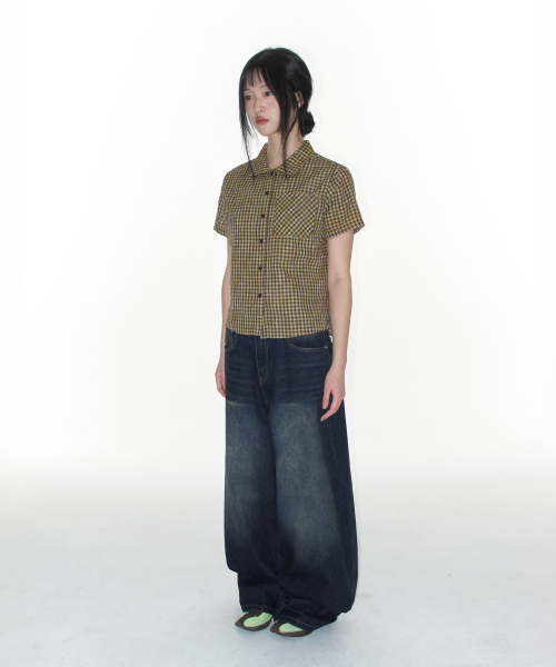 AMESWORLDWIDE（アメスワールドワイド）の「OVERFIT STITCH DENIM PANTS DEEP BLUE（デニムパンツ・レディース・その他・SMALL/MEDIUM/LARGE）」の4枚目の写真