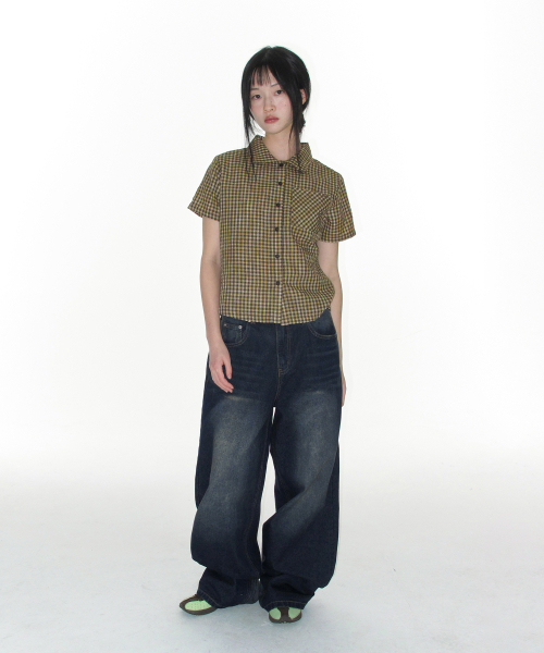 AMESWORLDWIDE（アメスワールドワイド）の「OVERFIT STITCH DENIM PANTS DEEP BLUE（デニムパンツ・レディース・その他・SMALL/MEDIUM/LARGE）」の5枚目の写真