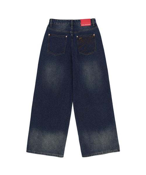 AMESWORLDWIDE（アメスワールドワイド）の「OVERFIT STITCH DENIM PANTS DEEP BLUE（デニムパンツ・レディース・その他・SMALL/MEDIUM/LARGE）」の8枚目の写真