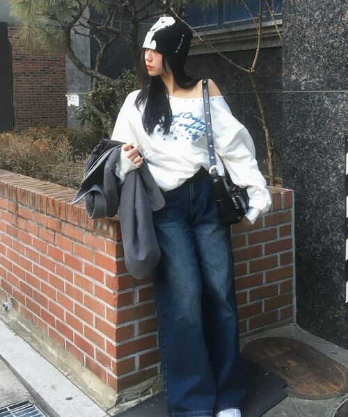 AMESWORLDWIDE（アメスワールドワイド）の「OVERFIT STITCH DENIM PANTS DEEP BLUE（デニムパンツ・レディース・その他・SMALL/MEDIUM/LARGE）」の19枚目の写真