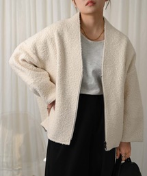 ＆HALF（アンドハーフ）の「ブークレジャケット（ノーカラージャケット）」