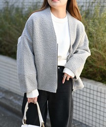 ＆HALF（アンドハーフ）の「ブークレジャケット（ノーカラージャケット）」