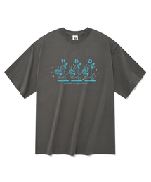 ハッピーバースデー 半袖Tシャツ グレー