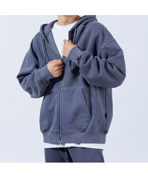 TOPBOY（トップボーイ）の「ヘビーデューティピグメントオーバーフィットツーウェイフードジップアップストーンネイビー（パーカー）」