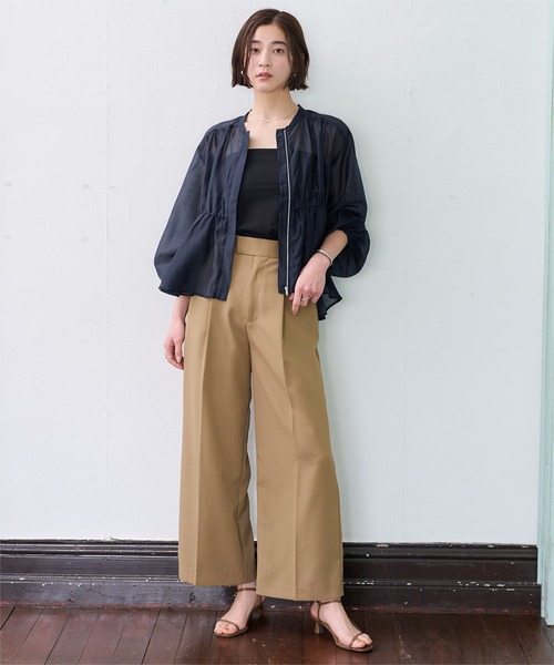 UR'S（ユアーズ）の「ウエストドロストシアーブルゾン（ブルゾン・レディース・ネイビー/ライトピンク/アイボリー/ブラック・L/M/S）」の11枚目の写真