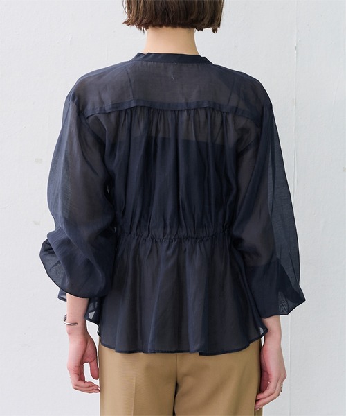 UR'S（ユアーズ）の「ウエストドロストシアーブルゾン（ブルゾン・レディース・ネイビー/ライトピンク/アイボリー/ブラック・L/M/S）」の13枚目の写真