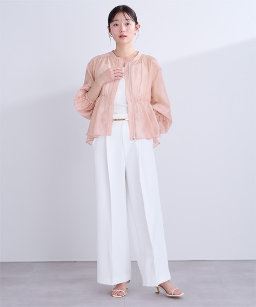 UR'S（ユアーズ）の「ウエストドロストシアーブルゾン（ブルゾン・レディース・ネイビー/ライトピンク/アイボリー/ブラック・L/M/S）」の15枚目の写真