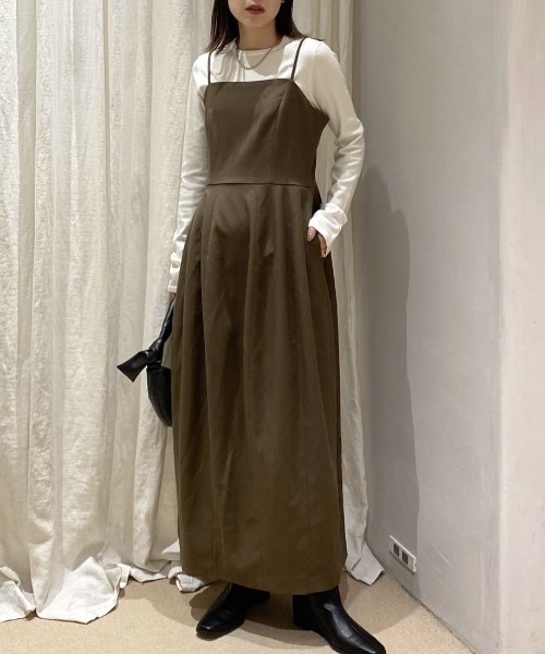 STYLEMIXER(スタイルミキサー)の「フォルムパターンキャミワンピース(ワンピース・レディース・ブラウン/ダークオレンジ/ブラック・SMALL/MEDIUM)」の2枚目の写真