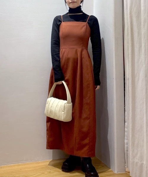 STYLEMIXER(スタイルミキサー)の「フォルムパターンキャミワンピース(ワンピース・レディース・ブラウン/ダークオレンジ/ブラック・SMALL/MEDIUM)」の3枚目の写真