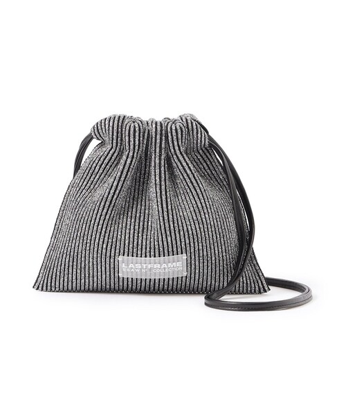 LASTFRAME(ラストフレーム)の「【LASTFRAME/ラストフレーム】ミニバッグ KYOTO METALLIC SACK BAG MINI L26107(ハンドバッグ・レディース・シルバー系その他/ブラック・FREE)」の1枚目の写真
