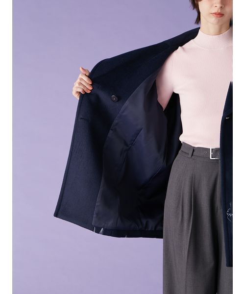 LILY BROWN(リリーブラウン)の「エンブロイダリーコクーンコート(チェスターコート・レディース・アイボリー/ミント/ネイビー・F)」の12枚目の写真