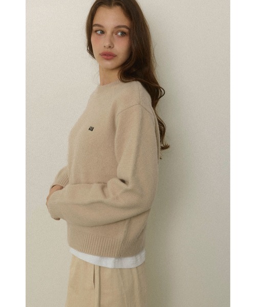 ALEXIA STAM（アリシアスタン）の「Logo Knit Top /ロゴニットトップス（ニット/セーター・レディース・ベージュ/グレー/ネイビー・FREE）」の12枚目の写真