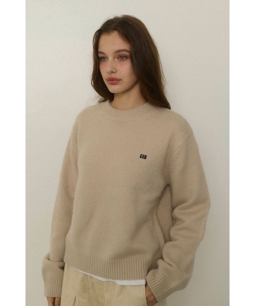 土日限定価格⭐︎ALEXIA STAM ☆Jacket アイボリー（新品） ALEXIA STAM（アリシアスタン）の「Logo Knit Top /ロゴニットトップス