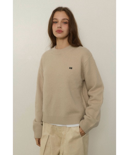 ALEXIA STAM（アリシアスタン）の「Logo Knit Top /ロゴニットトップス（ニット/セーター・レディース・ベージュ/グレー/ネイビー・FREE）」の14枚目の写真