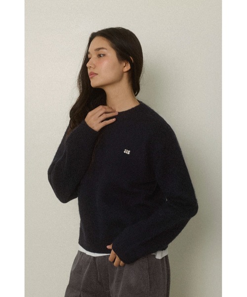 ALEXIA STAM（アリシアスタン）の「Logo Knit Top /ロゴニットトップス（ニット/セーター・レディース・ベージュ/グレー/ネイビー・FREE）」の18枚目の写真