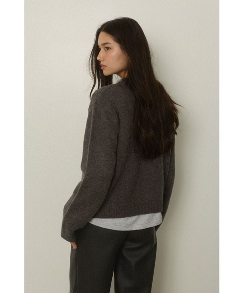 ALEXIA STAM（アリシアスタン）の「Logo Knit Top /ロゴニットトップス（ニット/セーター・レディース・ベージュ/グレー/ネイビー・FREE）」の6枚目の写真