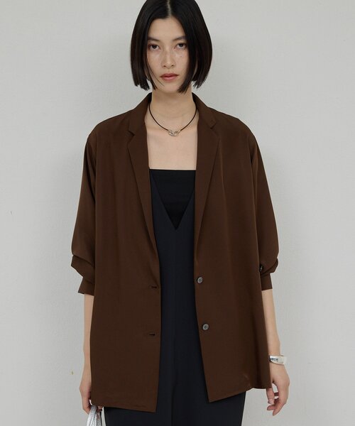 GALLARDAGALANTE(ガリャルダガランテ)の「【手洗い可】2WAYシャツジャケット(シャツ/ブラウス・レディース・アイボリー/ブラウン・FREE)」の1枚目の写真