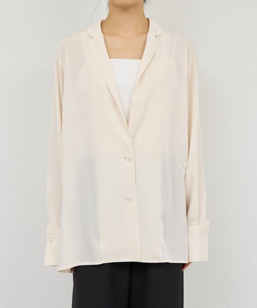 GALLARDAGALANTE(ガリャルダガランテ)の「【手洗い可】2WAYシャツジャケット(シャツ/ブラウス・レディース・アイボリー/ブラウン・FREE)」の3枚目の写真