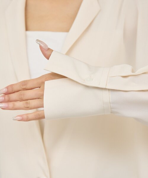 GALLARDAGALANTE(ガリャルダガランテ)の「【手洗い可】2WAYシャツジャケット(シャツ/ブラウス・レディース・アイボリー/ブラウン・FREE)」の7枚目の写真