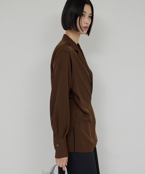 GALLARDAGALANTE(ガリャルダガランテ)の「【手洗い可】2WAYシャツジャケット(シャツ/ブラウス・レディース・アイボリー/ブラウン・FREE)」の14枚目の写真