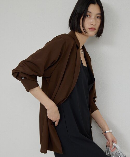 GALLARDAGALANTE(ガリャルダガランテ)の「【手洗い可】2WAYシャツジャケット(シャツ/ブラウス・レディース・アイボリー/ブラウン・FREE)」の17枚目の写真