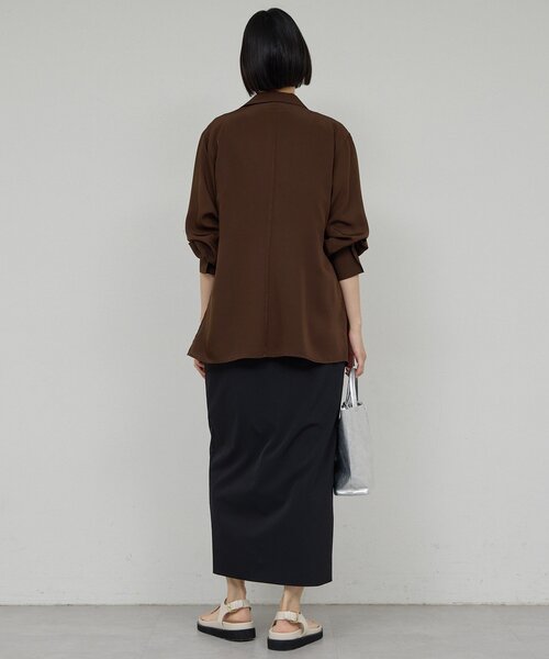 GALLARDAGALANTE(ガリャルダガランテ)の「【手洗い可】2WAYシャツジャケット(シャツ/ブラウス・レディース・アイボリー/ブラウン・FREE)」の22枚目の写真