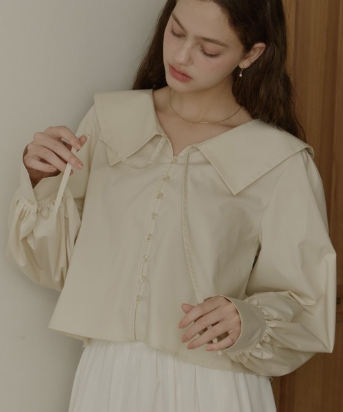 big collar blouse/ビックカラーブラウス（シャツ/ブラウス）｜OLUN