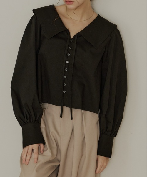 big collar blouse/ビックカラーブラウス（シャツ/ブラウス）｜OLUN