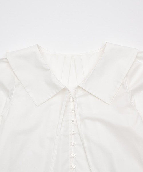 【新品】未開封 OLUN ビックカラーブラウス 白 OLUN ブラウス シャツ big collar blouse/ビックカラーブラウス