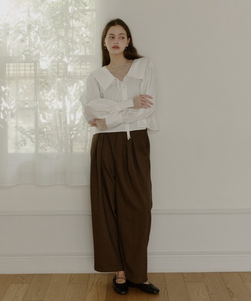OLUN（オルン）の「big collar blouse/ビックカラーブラウス（シャツ