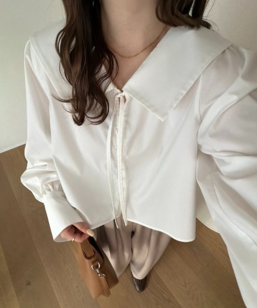 big collar blouse/ビックカラーブラウス（シャツ/ブラウス）｜OLUN