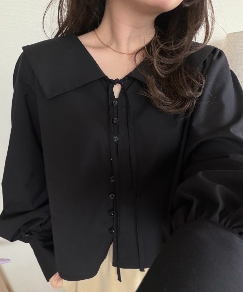 big collar blouse/ビックカラーブラウス（シャツ/ブラウス）｜OLUN