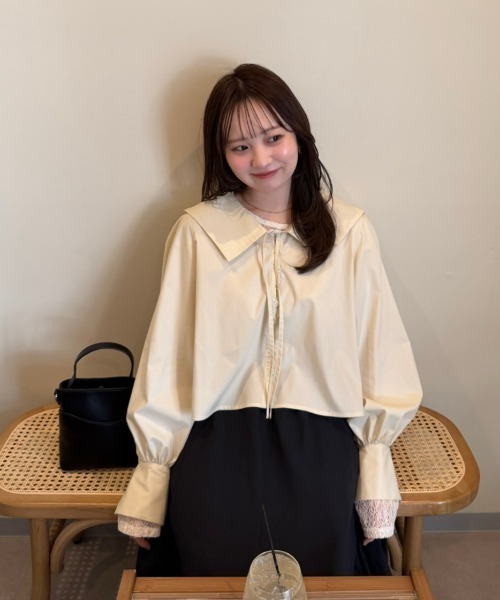 big collar blouse/ビックカラーブラウス（シャツ/ブラウス）｜OLUN